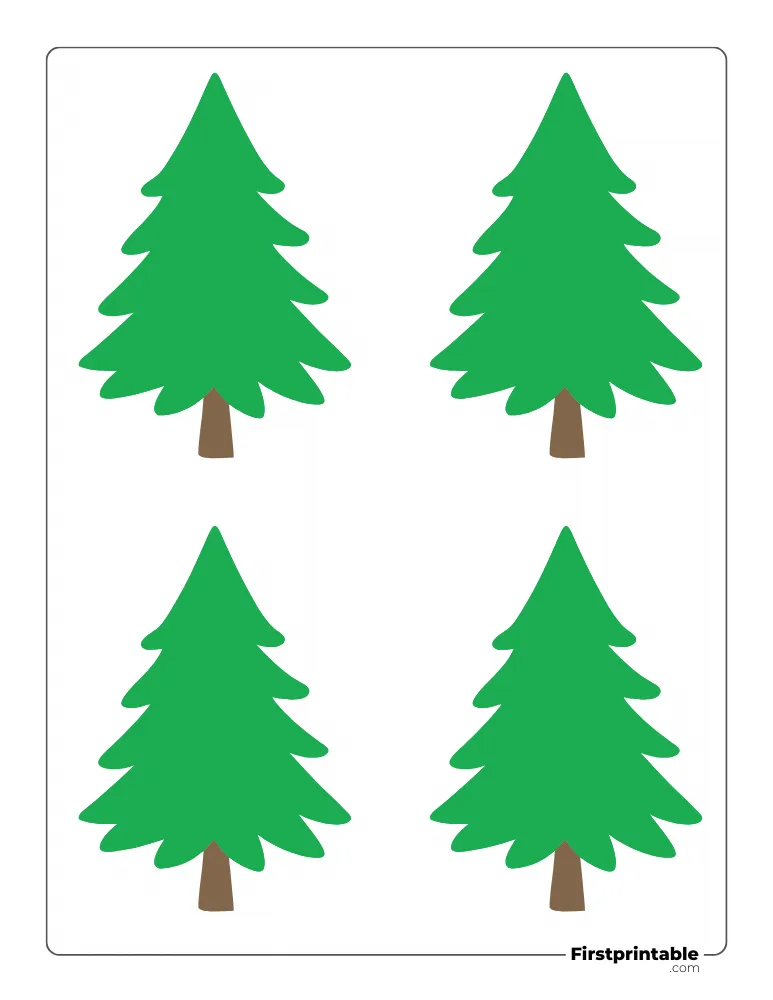 Basic Xmas Tree Template - Small Colored