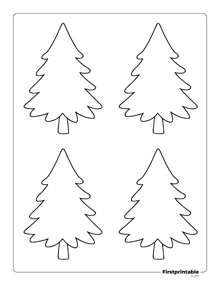 Basic Xmas Tree Template - Small Outline