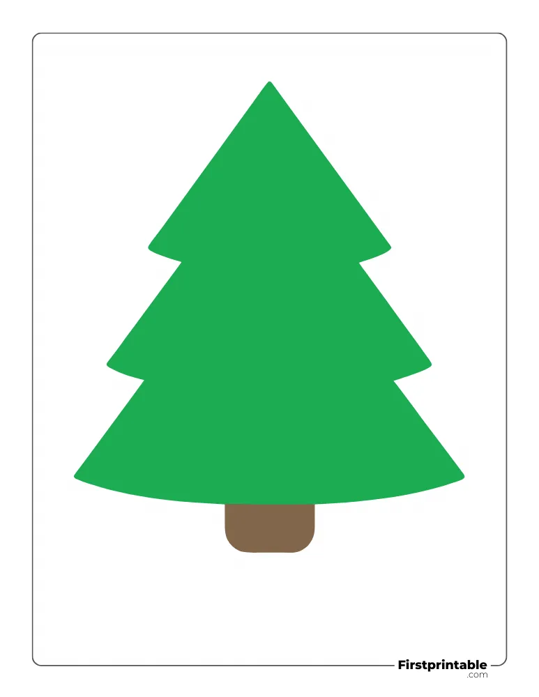 Blank Christmas Tree Template - Large Colored