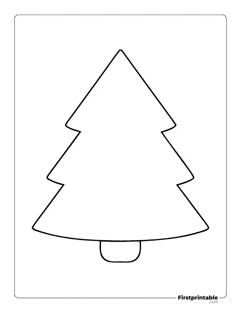 Blank Christmas Tree Template - Large Outline