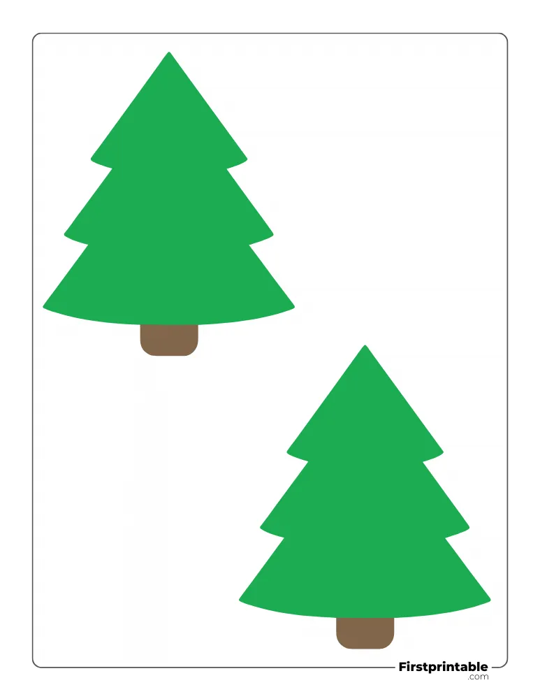 Christmas Tree Template - Medium Colored