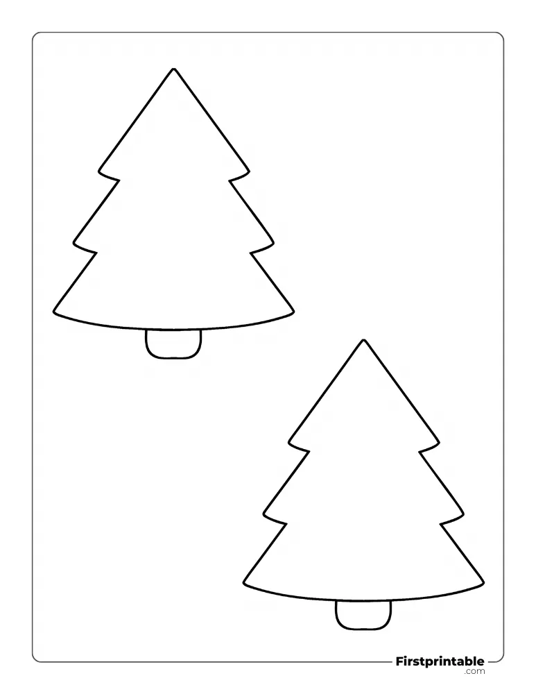 Christmas Tree Template - Medium Outline