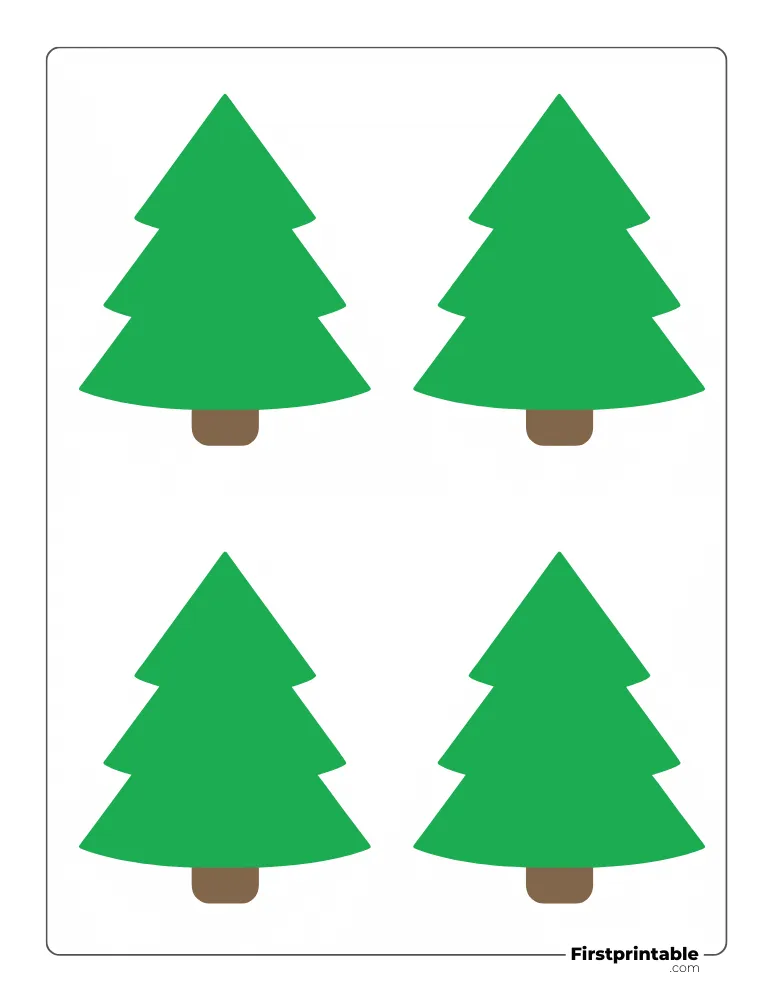 Blank Christmas Tree Template - Small Colored