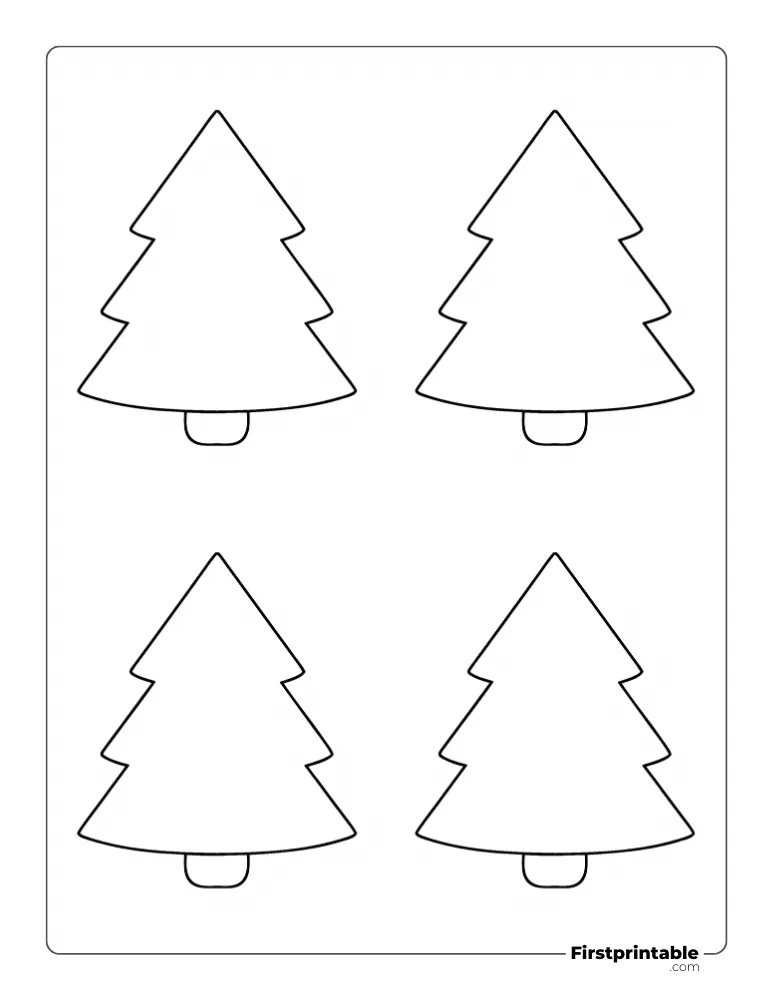 Blank Christmas Tree Template - Small Outline
