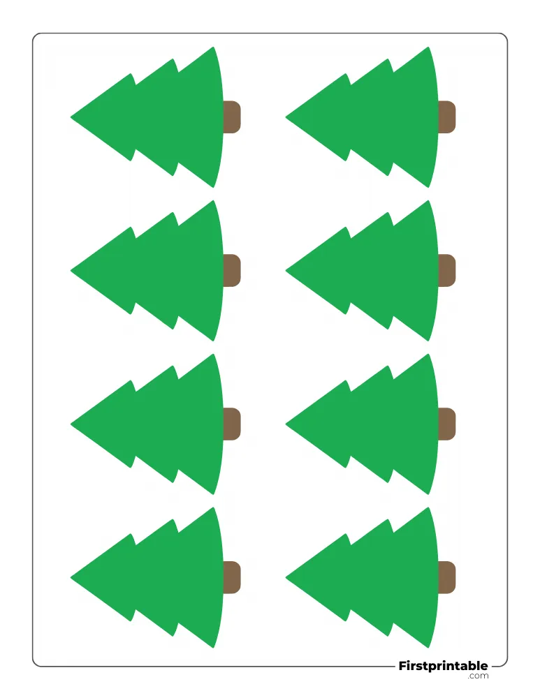 Blank Christmas Tree Template - XS Colored