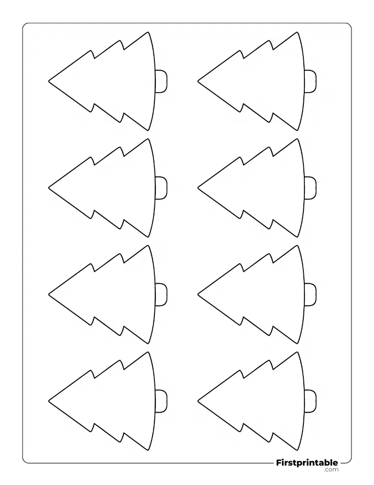 Blank Christmas Tree Template - XS Outline