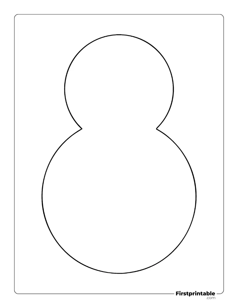 Blank Snowman Template - Large Outline