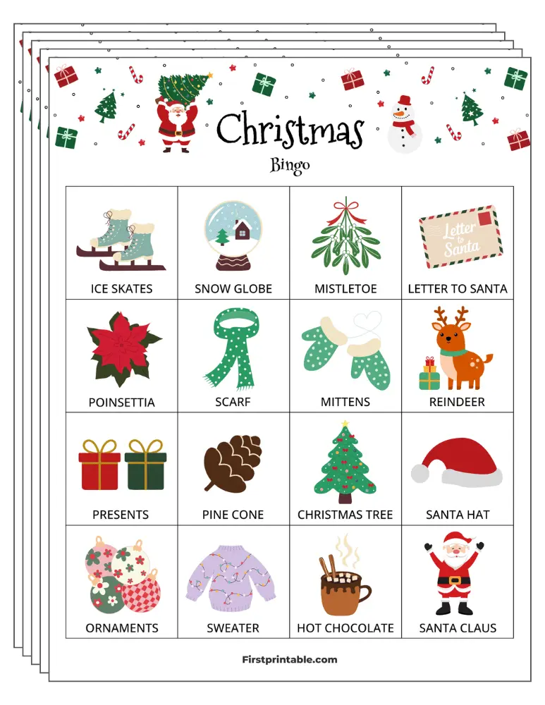 Christmas Bingo Cards 02 - 4x4 (24 Cards)