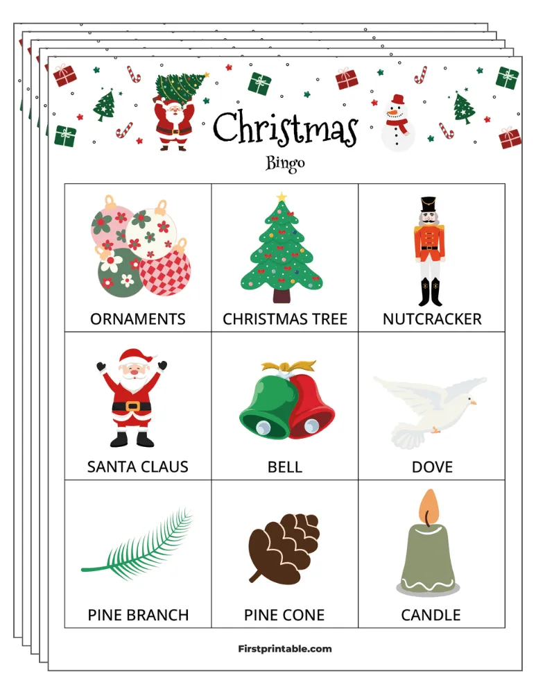 Christmas Bingo Cards 02 - 3x3 (24 Cards)