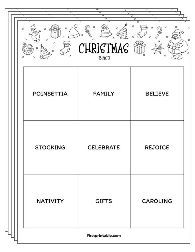 Christmas Bingo Cards 03 - 3x3 (24 Cards)