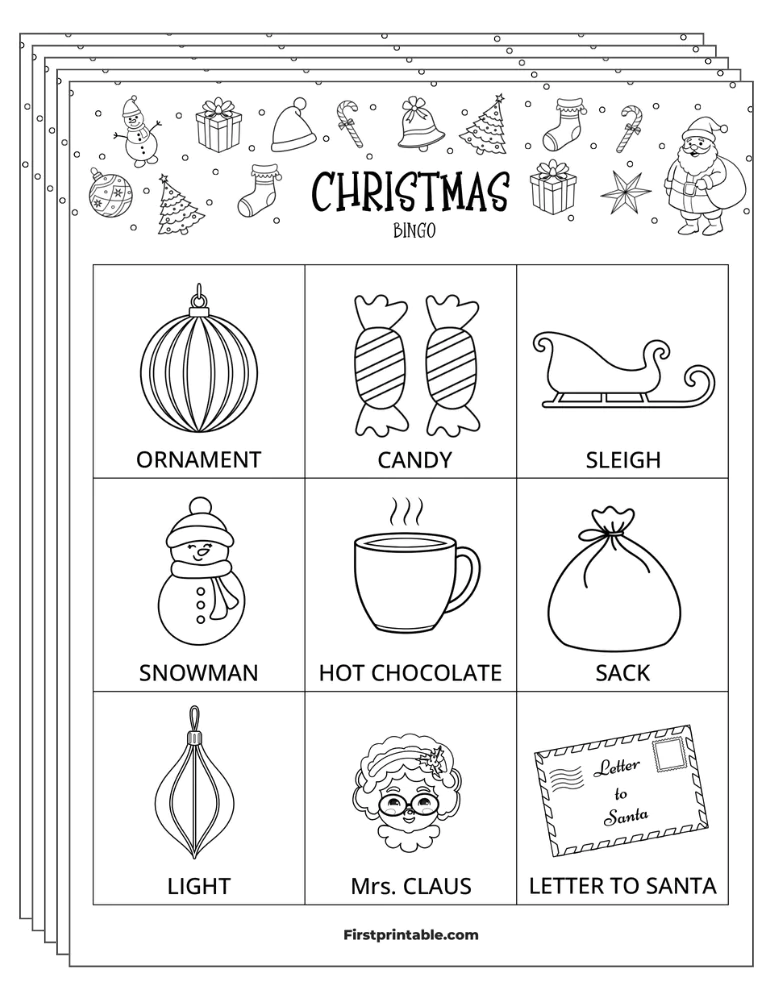 Christmas Bingo Cards 04 - Half Page - 3x3 (24 Cards)