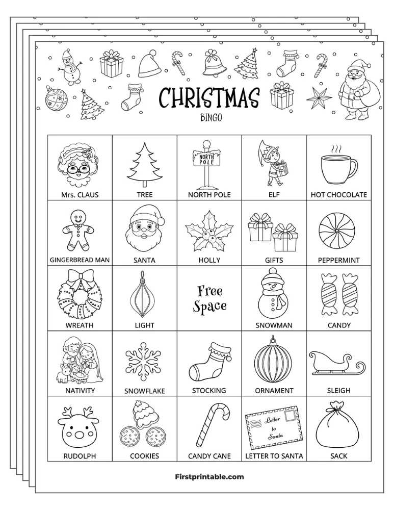 Christmas Bingo Cards 04 - 5x5 (24 Cards)
