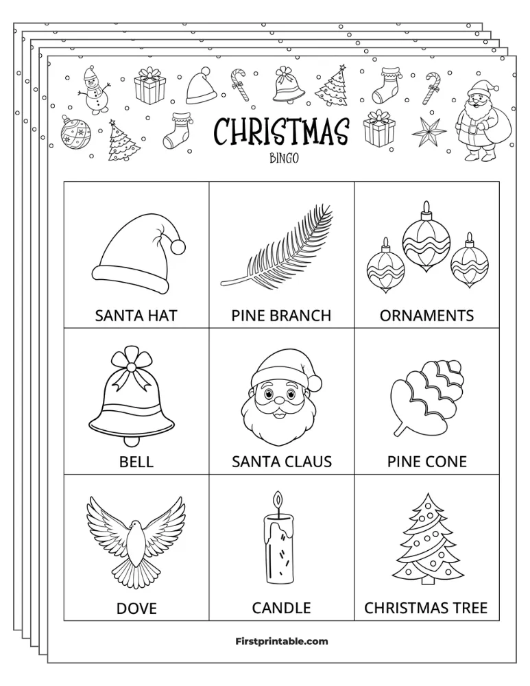 Christmas Bingo Cards 05 - Half Page - 3x3 (24 Cards)