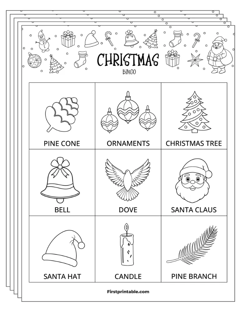 Christmas Bingo Cards 05 - 3x3 (24 Cards)