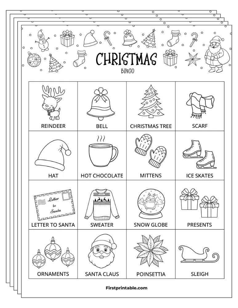 Christmas Bingo Cards 05 - 4x4 (24 Cards)