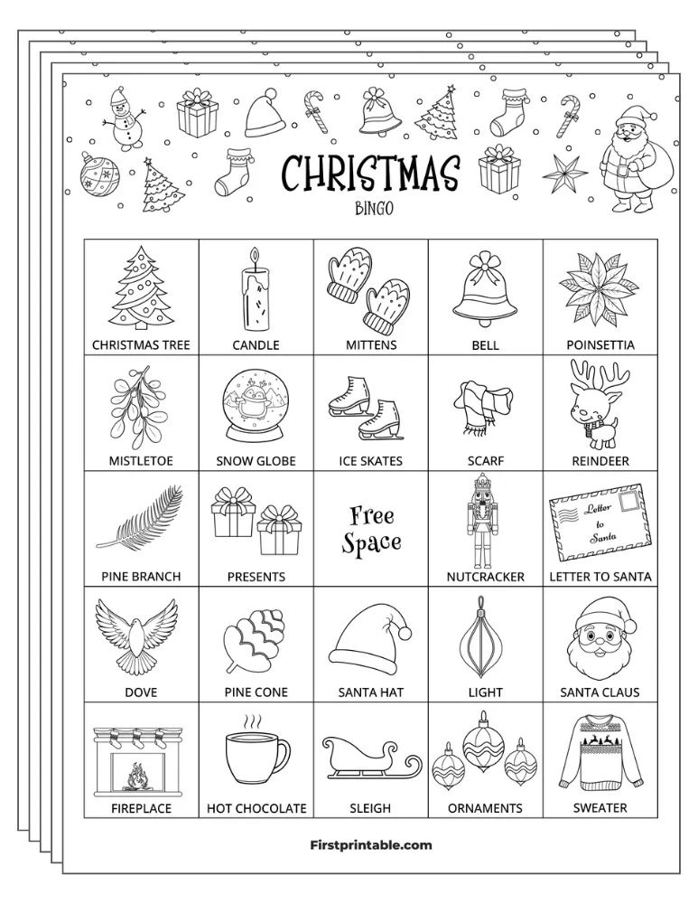 Christmas Bingo Cards 05 - 5x5 (24 Cards)