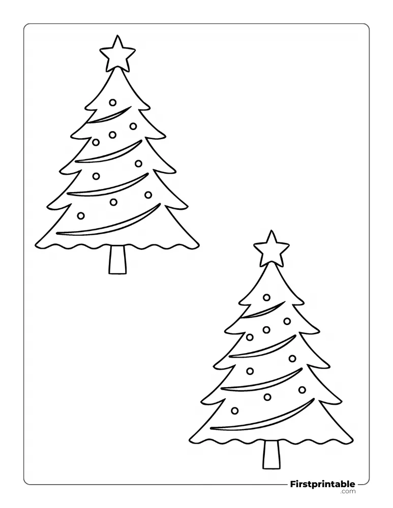 XMas Tree Decorations - Medium Outline