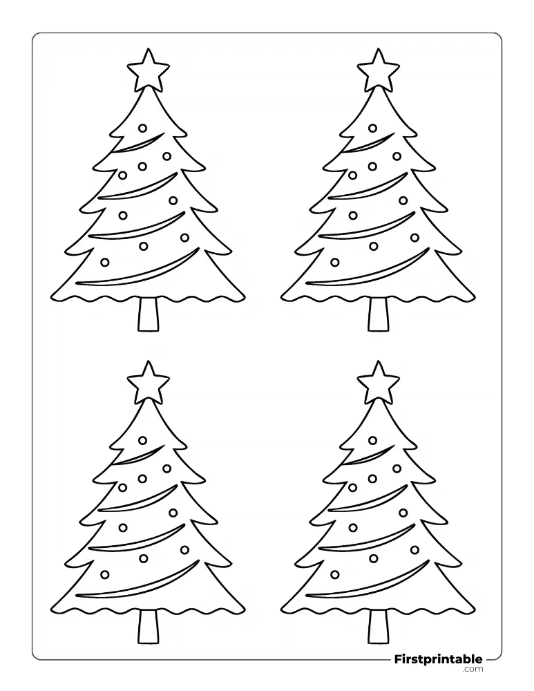 XMas Tree Decorations - Small Outline