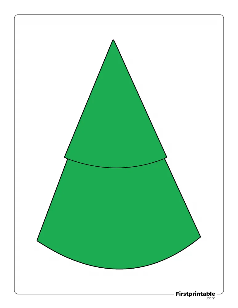 Conical Xmas Tree Template - Large Colored