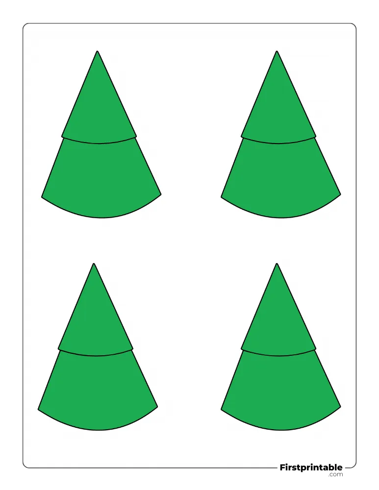 Conical Xmas Tree Template - Small Colored