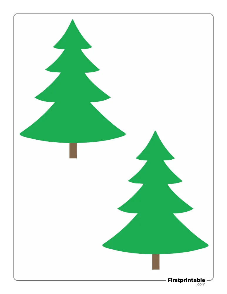 Christmas Tree Template - Medium Colored