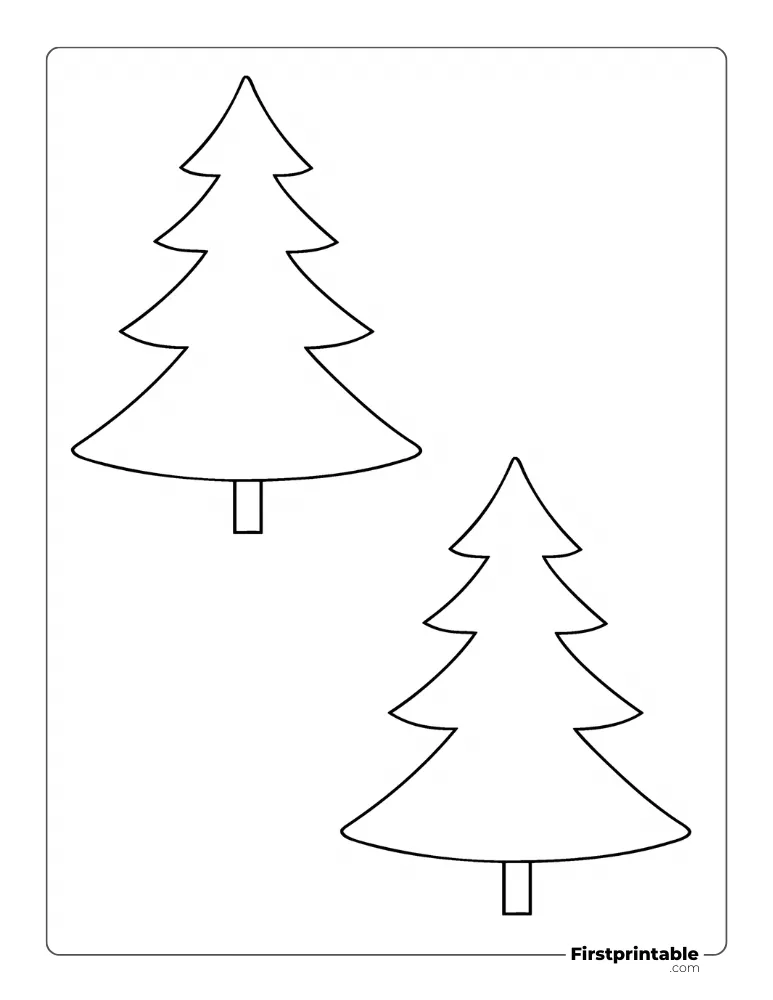 Christmas Tree Template - Medium Outline