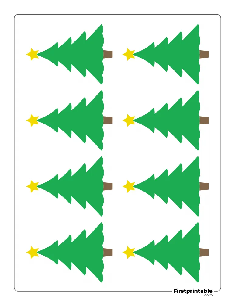 Xmas Tree Template with Star - XS Colored