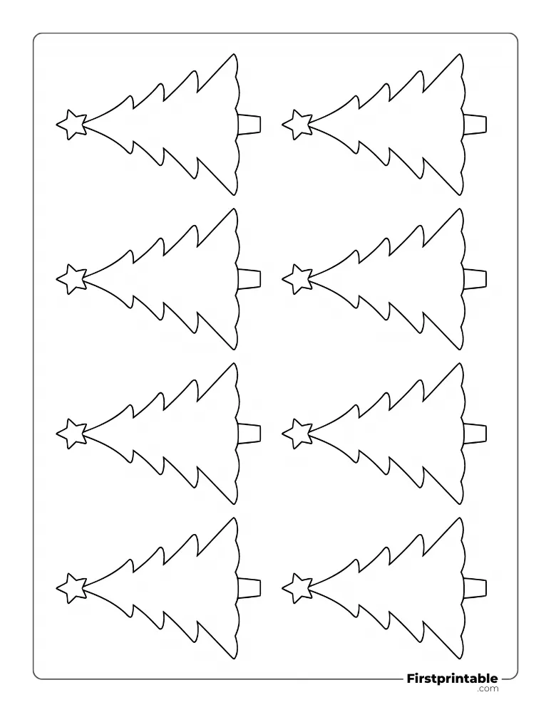 Xmas Tree Template with Star - XS Outline
