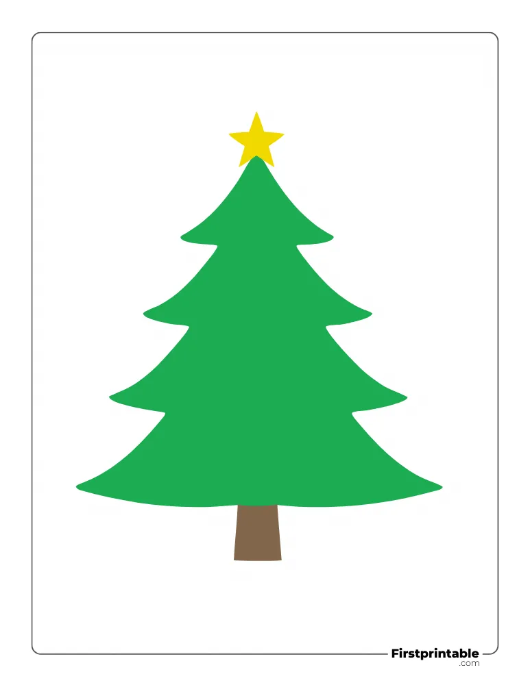 Curved Xmas Tree Template - Large Colored