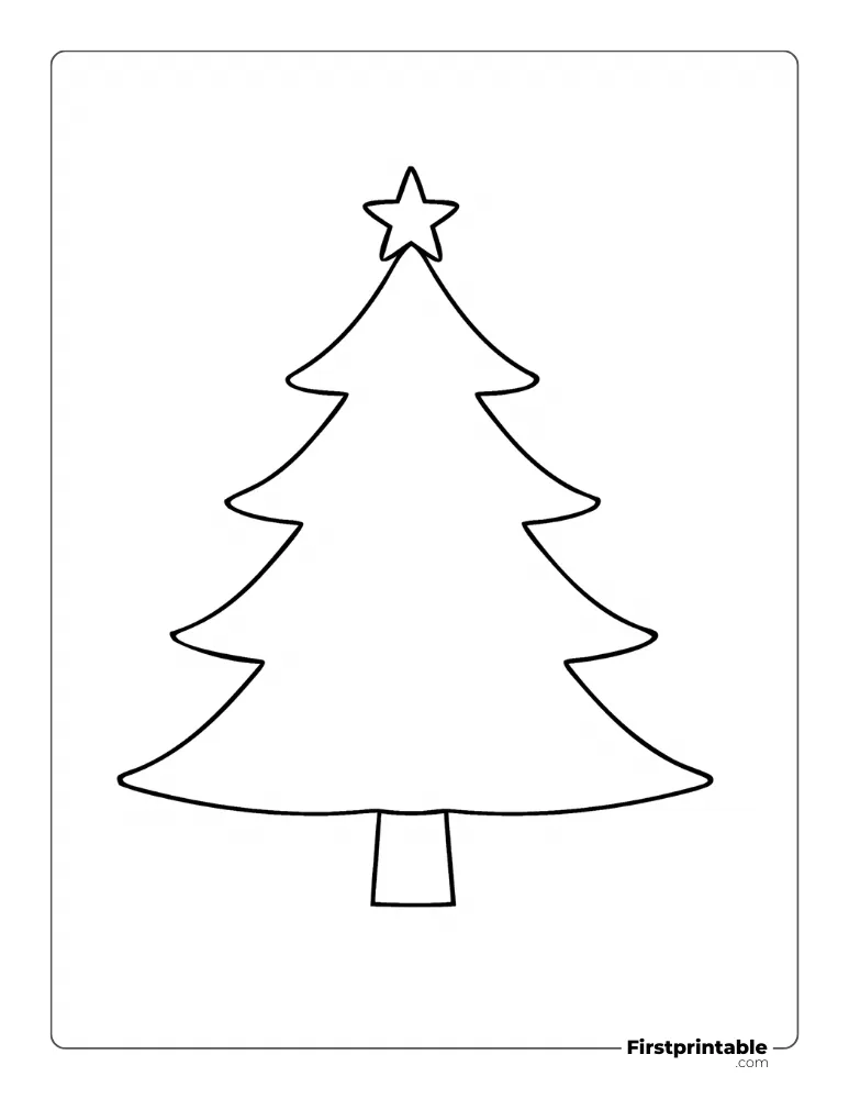 Curved Xmas Tree Template - Large Outline