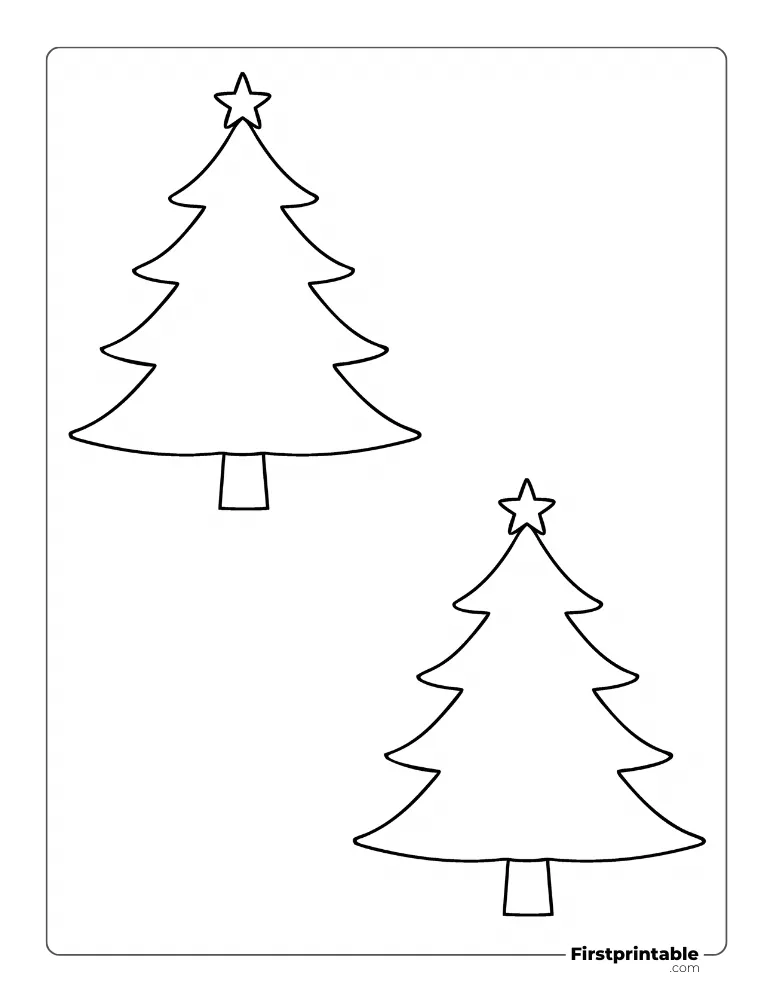 Curved Xmas Tree - Medium Outline