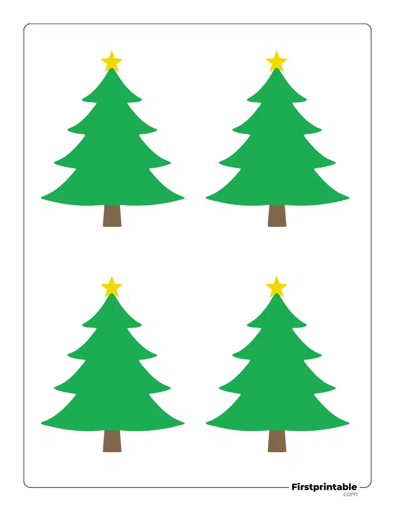 Curved Xmas Tree Template - Small Colored