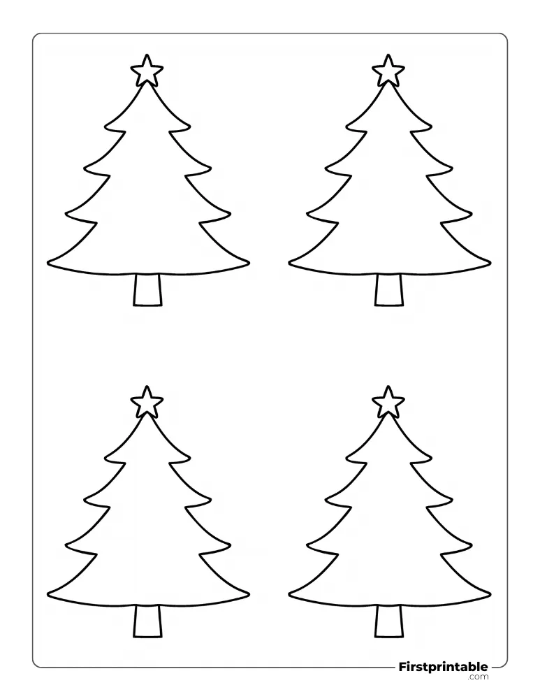 Curved Xmas Tree Template - Small Outline
