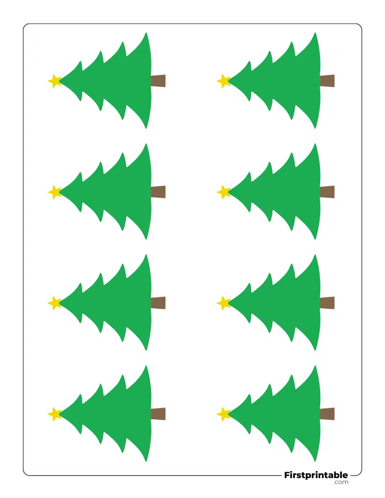 Curved Xmas Tree Template - XS Colored