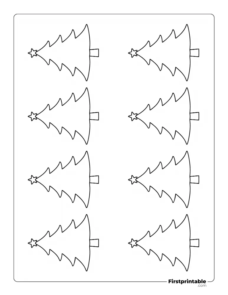Curved Xmas Tree Template - XS Outline