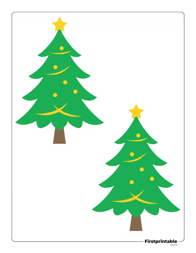 Xmas Tree Template - Medium Colored