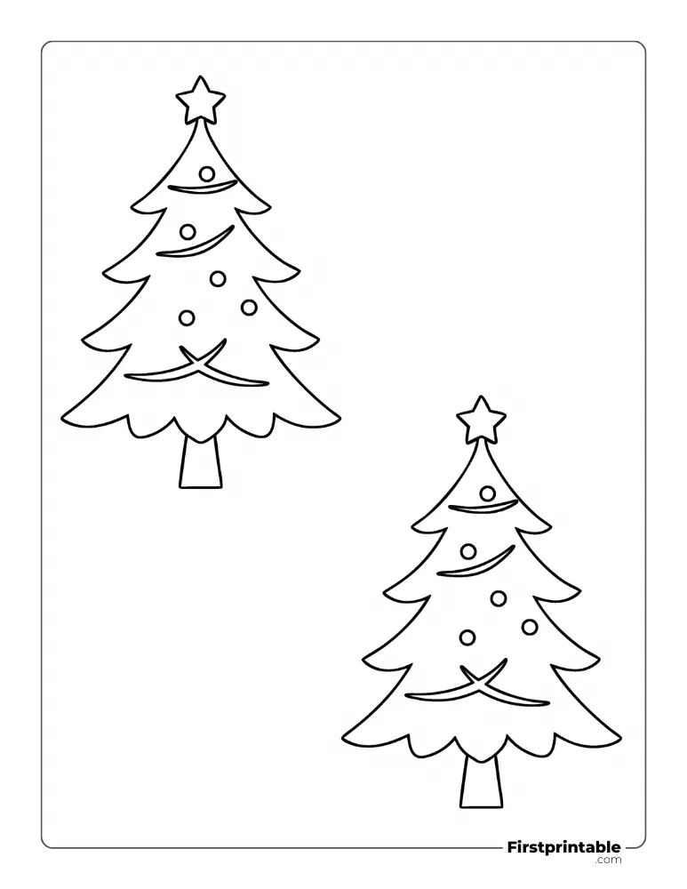 Xmas Tree Template - Medium Outline
