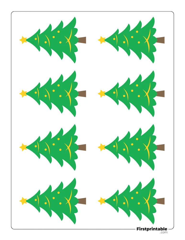 Decorated Xmas Tree Template - XS Colored