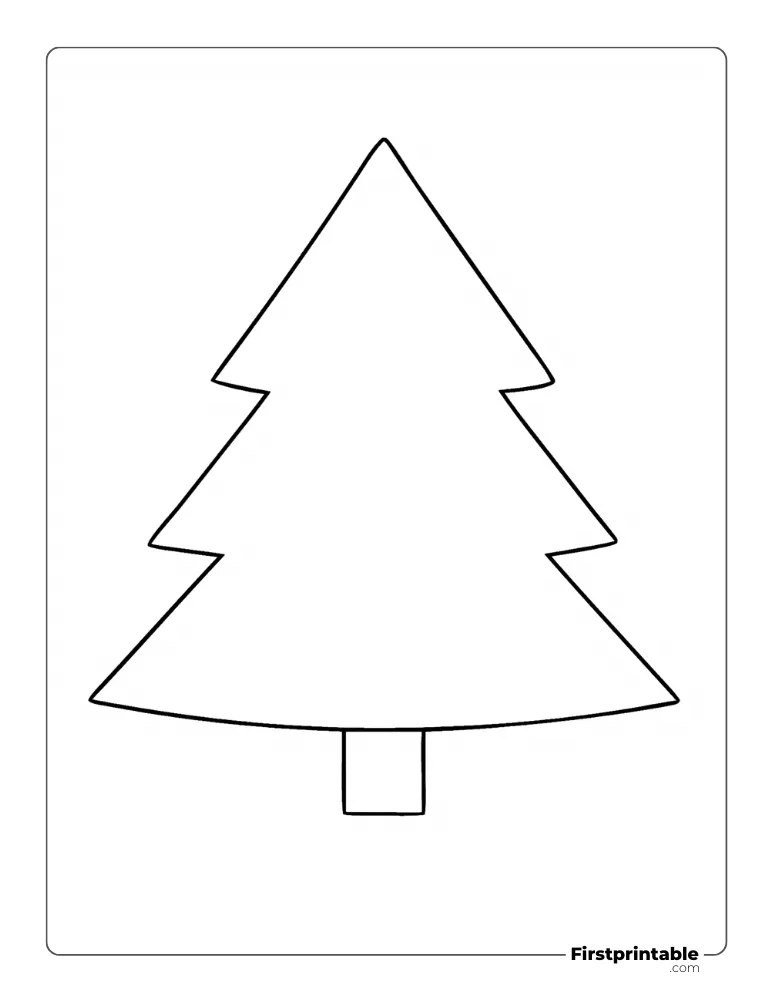 Easy Christmas Tree Template - Large Outline