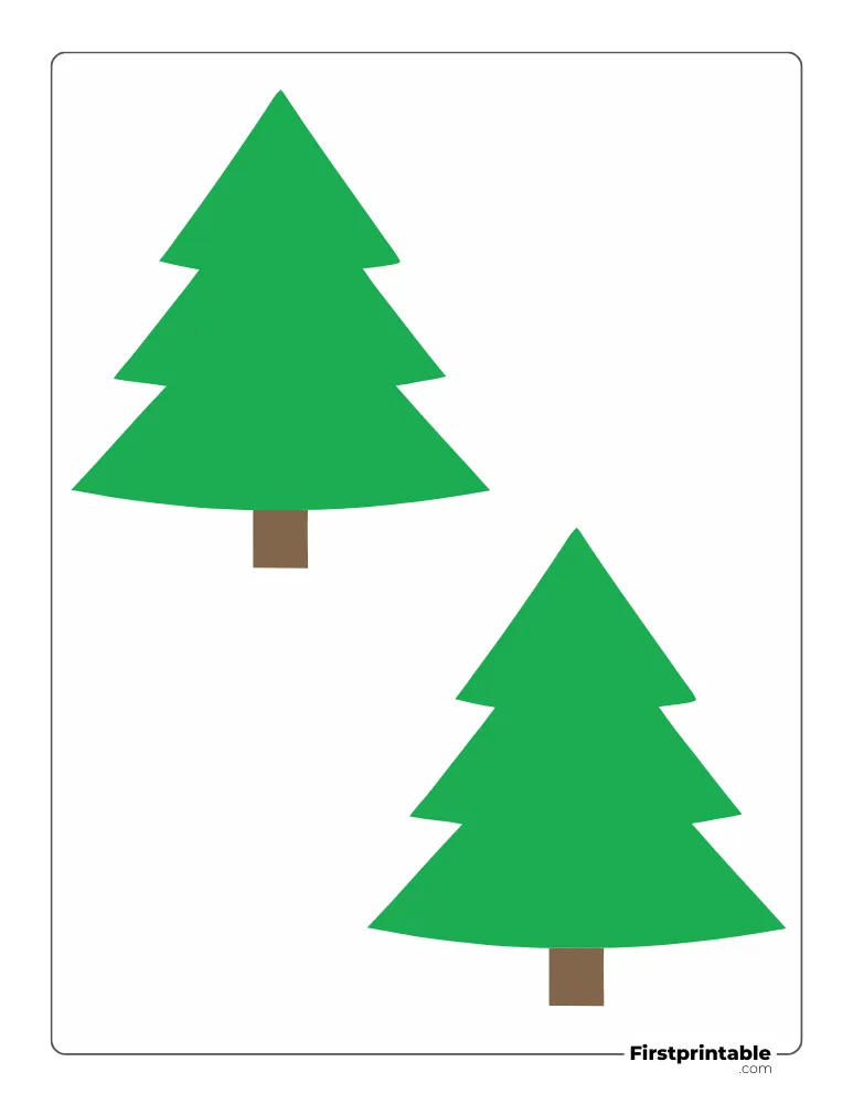 Christmas Tree Template - Medium Colored