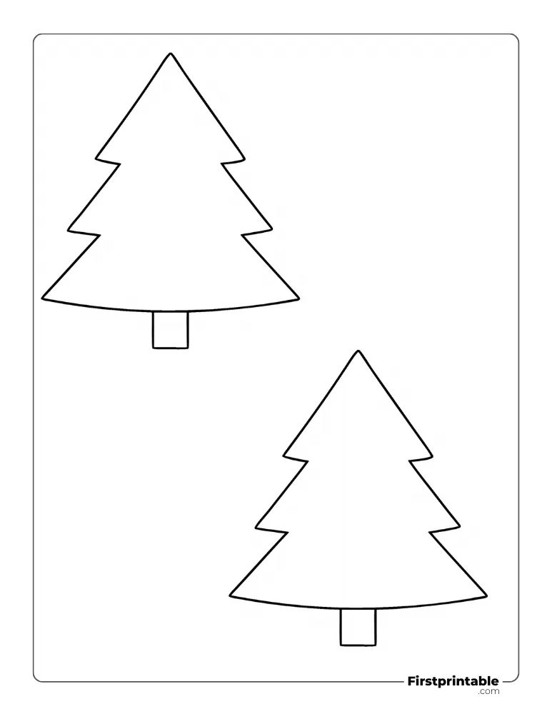Christmas Tree Template - Medium Outline