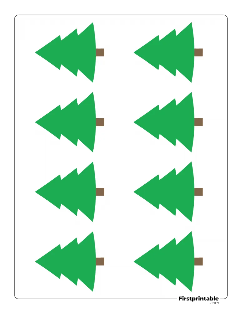 Easy Christmas Tree Template - XS Colored