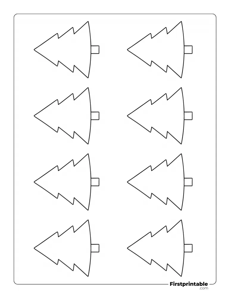 Easy Christmas Tree Template - XS Outline