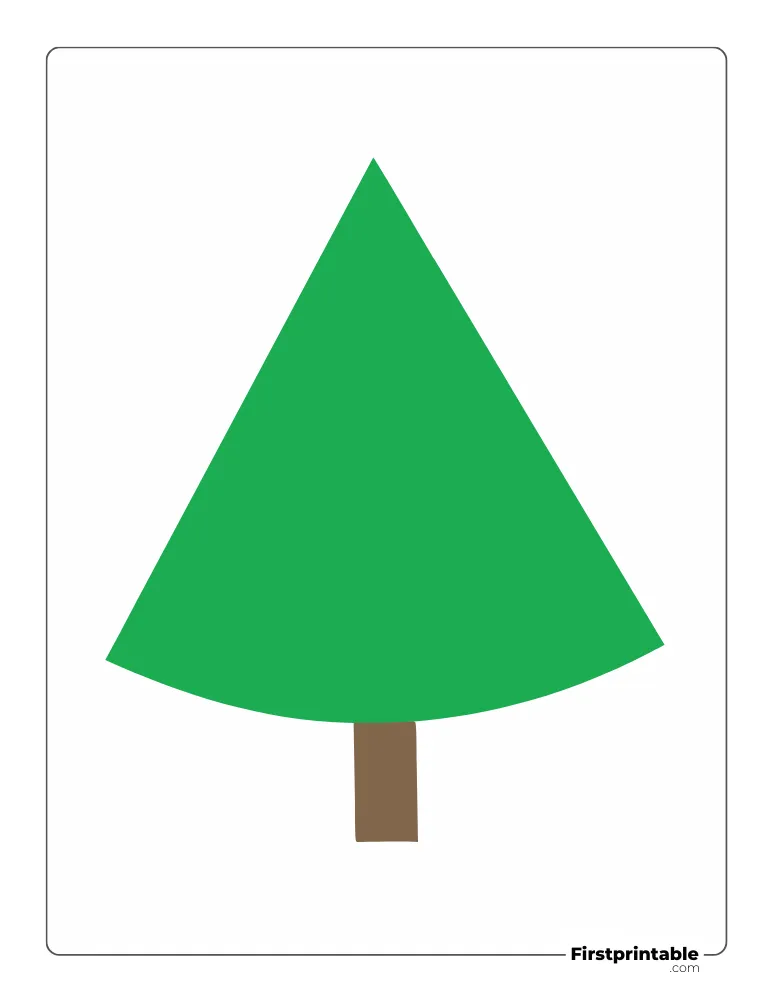 Easy Conical Xmas Tree Template - Large Colored