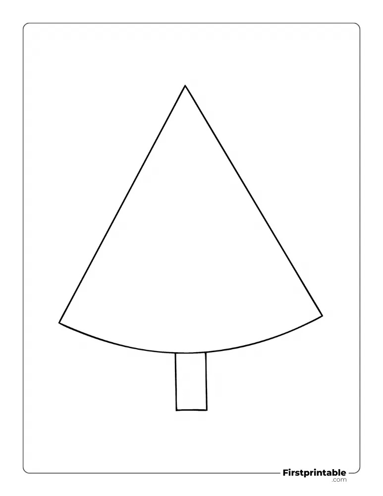 Easy Conical Xmas Tree Template - Large Outline