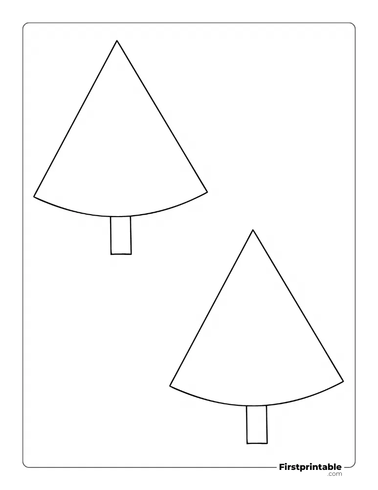 Xmas Tree Template - Medium Outline