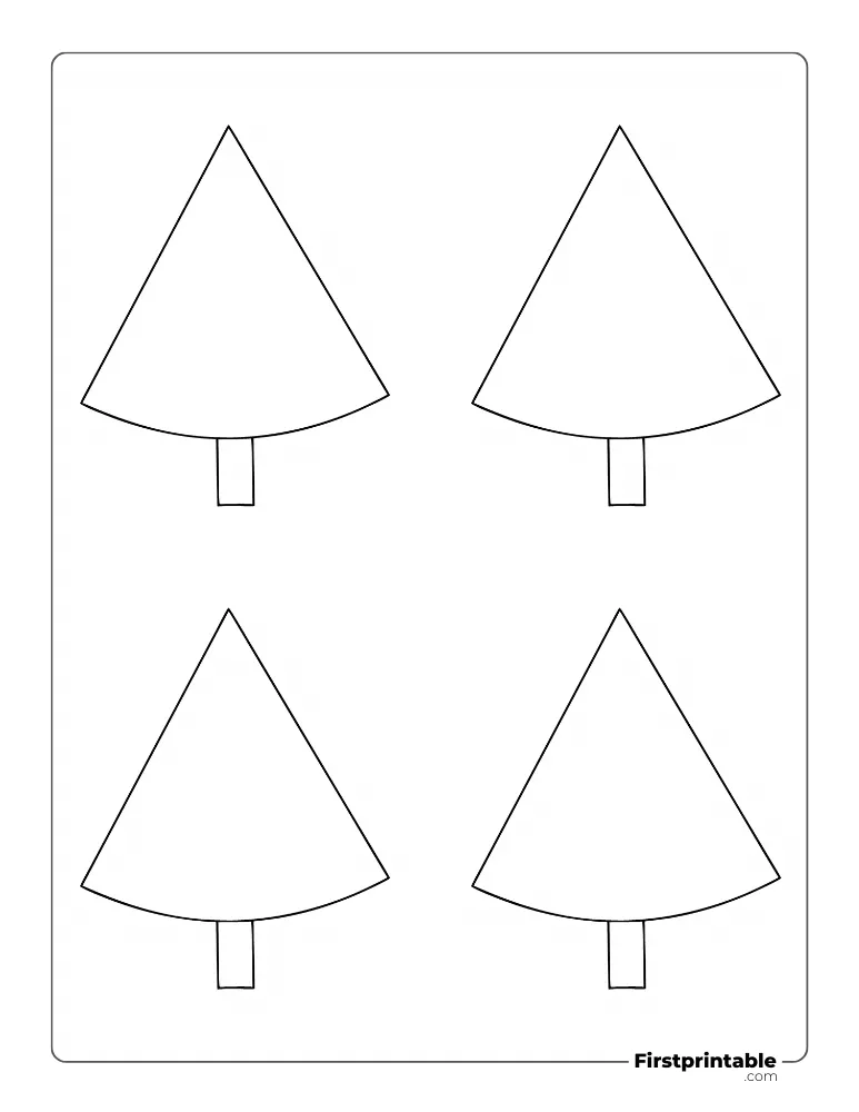 Easy Conical Xmas Tree Template - Small Outline