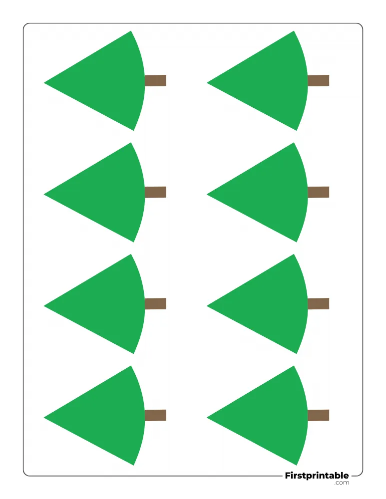 Easy Conical Xmas Tree Template - XS Colored