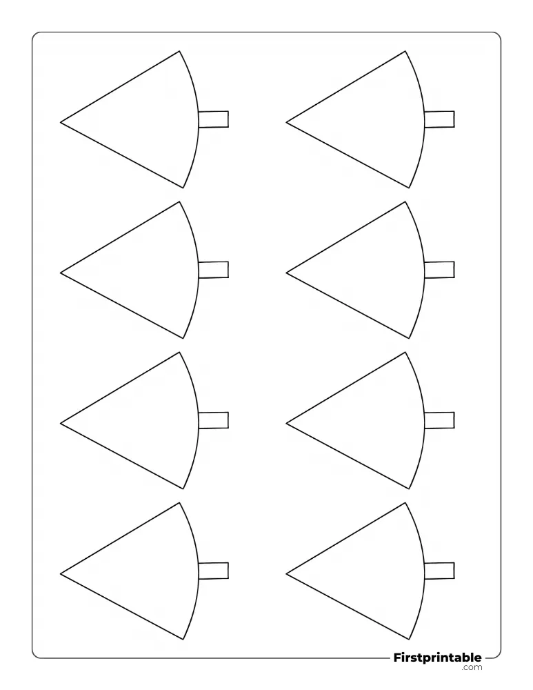 Easy Conical Xmas Tree Template - XS Outline