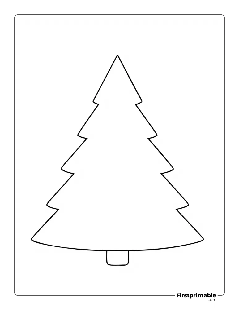 Fir Christmas Tree Template - Large Outline